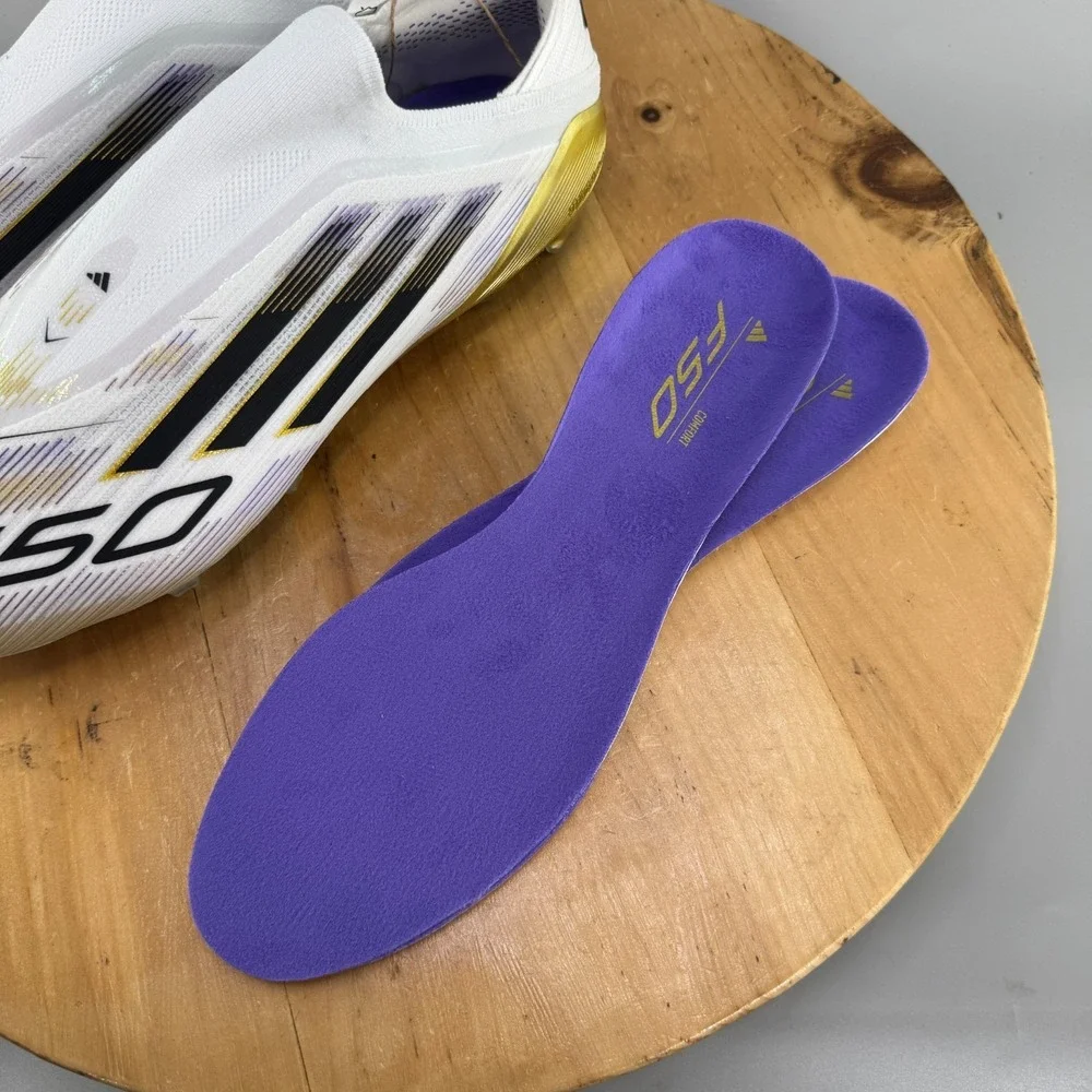 adidas F50 Elite Laceless FG Mens Size 11.5‎ Soccer Cleats White Gold Metallic